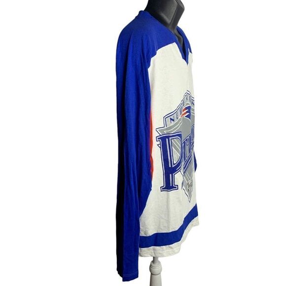 Vintage 90s Mens NFL Patriots T Shirt XL White Long Sleeve Monday Night Football - Picture 7 of 9